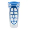 A transparent mixing container with a blue lid and a blue inner grid. Anteprima dell’immagine prodotto