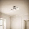 Lindby Deckenlampe Svean, 3fl, nickel/weiß, Glas, Länge Produktbild-Vorschau 3