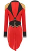 The back view of a red and black circus director-style jacket with gold trim and epaulets. Anteprima dell’immagine prodotto