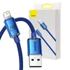Baseus Blitzladekabel USB-Lightning 2m Blau Produktbild-Vorschau 2