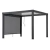 A gray pergola with a retractable screen on one side, shown against a white background. Produktbild-Vorschau