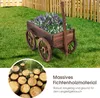 Vozík na květiny dřevěný vozík na rostliny se 4 kolečky Náhled obrázku produktu 4