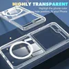 Two clear phone cases are displayed on a dark blue reflective surface with some bokeh lighting effects. Náhled obrázku produktu