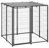 vidaXL Psia búda 110x110x110 cm Oceľová čierna Náhľad obrázku produktu 6