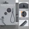 Schwarz Duschsystem mit Thermostat, Duscharmatur Produktbild-Vorschau 2
