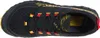 Schwarze Trailrunning-Schuhe "Lycan II" von La Sportiva mit gelben und roten Akzenten; obenansicht. Productafbeelding-voorbeeld