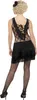 A woman wearing a black flapper-style costume, viewed from the back. Produktbild-Vorschau
