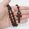 Rosenkranz aus Holz / Kette mit Kreuz in - dunkelbraun Produktbild-Vorschau 2