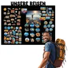 Anwicar Magnettafel Unsere Reisen Schwarz 80x55 cm Produktbild-Vorschau 4