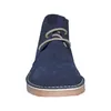 A front view of a blue suede desert boot against a white background. Náhled obrázku produktu