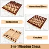 3-in-1 Holzspiel – Schach, Dame & Backgammon – Klappbares Produktbild-Vorschau 7