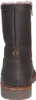 The back view of a brown leather boot with a fur lining. Produktbild-Vorschau