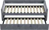 Schlafsofa 90x200 cm in grauem Samt, ausziehbar auf 180x200 Produktbild-Vorschau 6