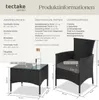 Product dimensions and technical specifications for a rattan garden furniture set. Náhled obrázku produktu