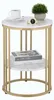Tavolino Relaxdays effetto marmo, 2 ripiani, per soggiorno, Anteprima dell’immagine prodotto 1
