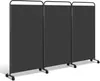 Izrielar Paravent mit Rollen 3 teilig Anthrazit 263x180 cm Produktbild-Vorschau 10