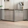 vidaXL 2-tlg. Hundetor Faltbar Schwarz 160 cm Massivholz Produktbild-Vorschau 2
