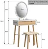 Puluomis Schminktisch Holz  mit Schublade Frisiertisch mit Produktbild-Vorschau 7