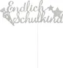 Oblique Unique Endlich Schulkind Torten Topper Glitzernd Produktbild-Vorschau 1
