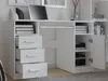 Delta Schreibtisch Weiss 120 Cm 3 Schubladen Schrank Regale Produktbild-Vorschau 4