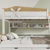 Hochbett mit Windmühlen-Design und Regalen, Kinderbett mit Produktbild-Vorschau 6