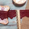 52mm Spitzenband aus Baumwolle, Weinrot, Vintage-Stil Produktbild-Vorschau 1