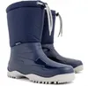 A pair of blue winter boots with gray soles and laces, shown against a white background. Produktbild-Vorschau