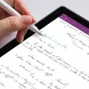 A hand holding a stylus is writing on a tablet screen displaying handwritten notes. Anteprima dell’immagine prodotto