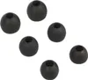 Six black earbuds are arranged on a white background. Podgląd zdjęcia produktu