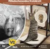 A collage showing a cat scratching a sisal post, with a 'before' and 'after' comparison. Produktbild-Vorschau
