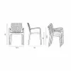 Technical drawings of a chair with dimensions shown. Produktbild-Vorschau