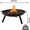 BURI Feuerschale 59cm rund aus Metall | Feuerstelle mit 2 Produktbild-Vorschau 4