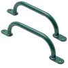 Two green climbing handles on a white background. Voir les images du produit