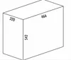 A 3D line drawing of a rectangular prism with dimensions labeled. Náhled obrázku produktu