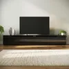 SONNI TV-Schrank Schwarz Hochglanz 200 x 35 x 30cm Produktbild-Vorschau 2