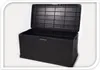 A black outdoor storage box with its lid open, shown against a white background. Anteprima dell’immagine prodotto