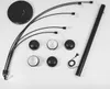 The components of a floor lamp are laid out on a white background. Produktbild-Vorschau