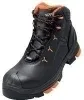 A single black work boot with orange accents is shown against a white background. Produktbild-Vorschau