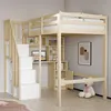 OKWISH Lit Mezzanine 90x200 cm avec Bureau et Étagères, Voir les images du produit 3
