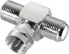 Adapter 2x F-Kupplung auf F-Stecker T-Stück Produktbild-Vorschau 1