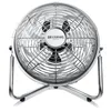 A silver retro-style floor fan is shown against a white background. Podgląd zdjęcia produktu