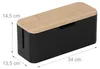 Relaxdays Kabelbox für Steckdosenleiste, Bambus, Deckel, Produktbild-Vorschau 4