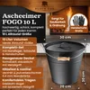 BLACK OAK Ascheeimer FOGO 10L – Schwarz mit Deckel, Produktbild-Vorschau 2