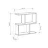 A line drawing diagram of a modern shelf unit with dimensions indicated. Voir les images du produit