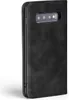 A black flip cover case for a Samsung Galaxy S10+ is shown from a side angle. Produktbild-Vorschau
