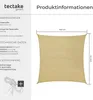 tectake® Sonnensegel rechteckig mit UV-Schutz 50+ Produktbild-Vorschau 6