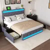 Lit coffre 140x200 cm avec éclairage LED, chargeur USB, lit Voir les images du produit 3