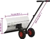 A wheeled snow shovel with dimensions indicated by purple lines and text. Náhľad obrázku produktu