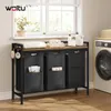 WOLTU Wäschekorb 3 Fächer, jedes 40 L, Metallrahmen, Produktbild-Vorschau 2