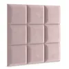 A close-up, studio shot of a pale pink upholstered wall panel with a grid pattern. Anteprima dell’immagine prodotto
